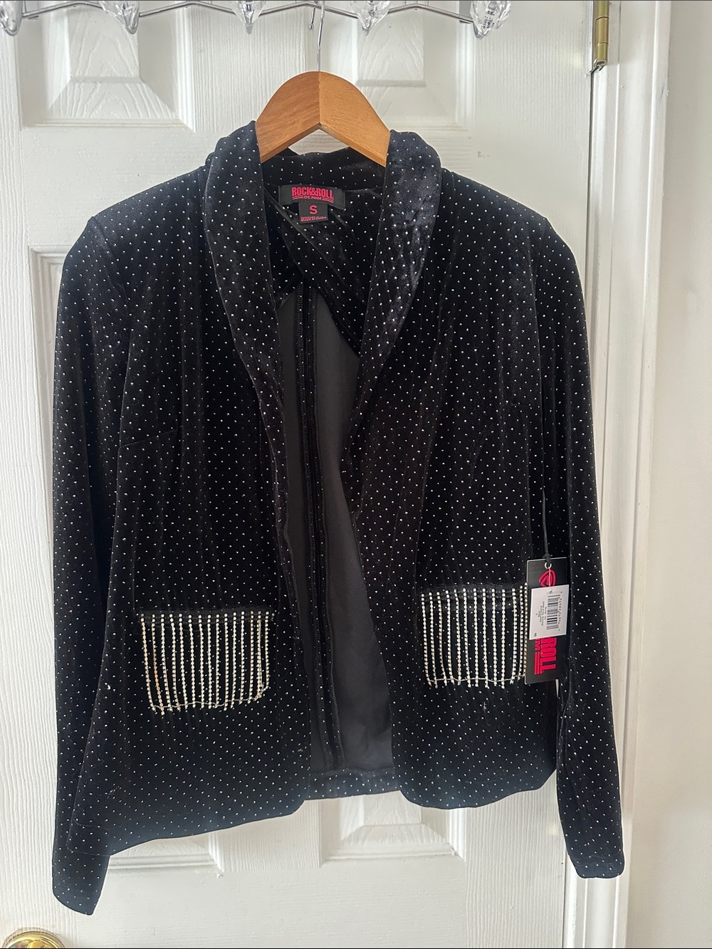 Velvet Glitter & Rhinestone Blazer